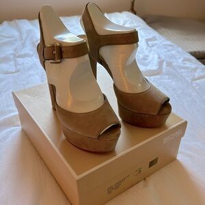 MK London Open Toe Platform Heel